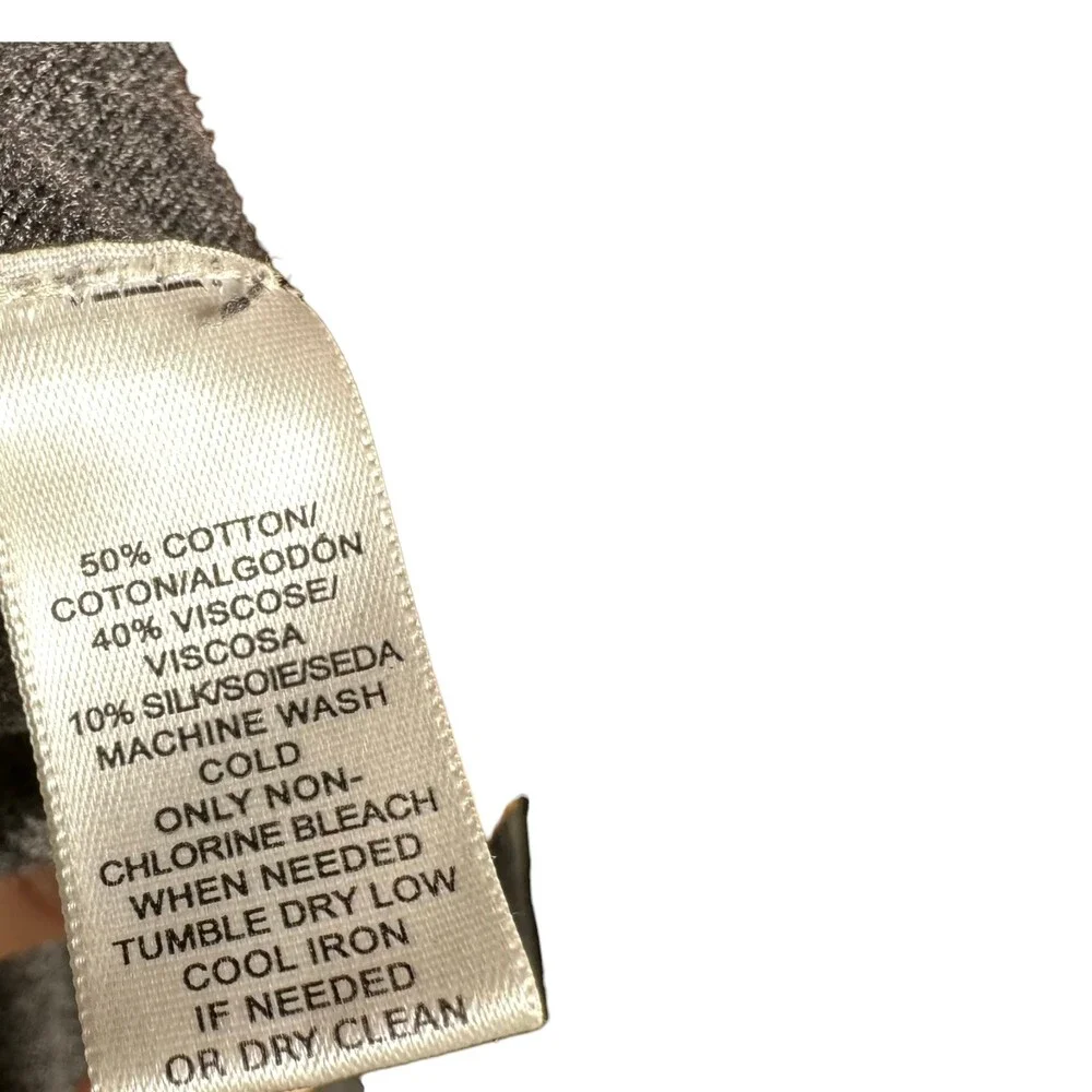 Loft Silk Blend Charcoal Grey Lightweight Sweater Blouse Women's Size Small - Picture 6 of 6